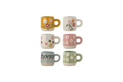 Set di 6 tazze in gres multicolore Millie