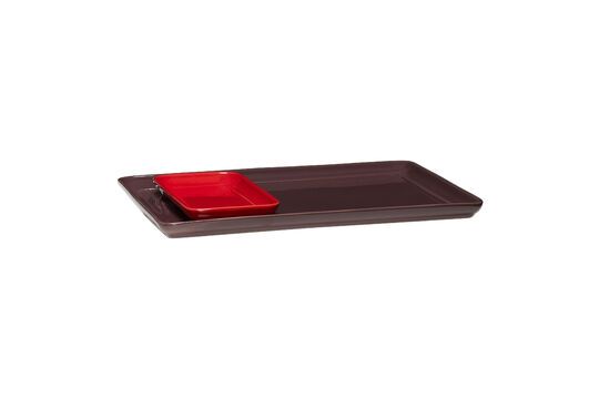 Set of 2 Amare burgundy ceramic trays