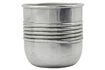 Miniature Set of 2 antique silver aluminium planters HDGroove 5