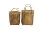 Miniature Set of 2 Balie light rattan baskets Clipped