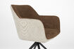 Miniature Set of 2 beige and brown polyester dining armchairs Daley 9