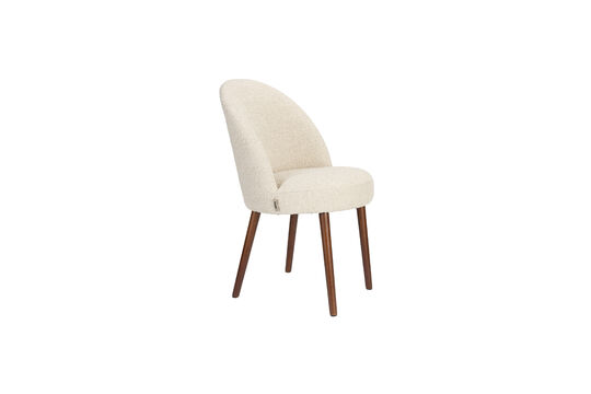 Set of 2 beige bouclé dining chairs Barbara Clipped
