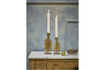 Miniature Set of 2 Candle Holders in Gold Iron Oaken 2
