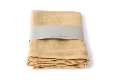 Set of 2 Cavan yellow linen napkins