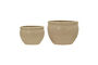 Miniature Set of 2 Earthenware Planters Beige Vale Clipped