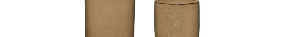 Material Details Set of 2 Era brown ceramic planters
