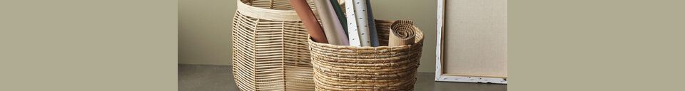 Material Details Set of 2 Gentle light rattan baskets