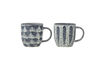 Miniature Set of 2 grey stoneware mugs Ramie 1