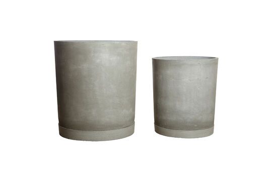 Set of 2 Hook light grey cement planters Clipped