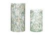 Miniature Set of 2 Libra blue glass vases 1
