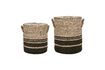 Miniature Set of 2 natural-fiber baskets, clear Laundry 1