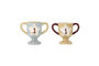 Miniature Set of 2 stoneware cups multicolour Trophy Clipped