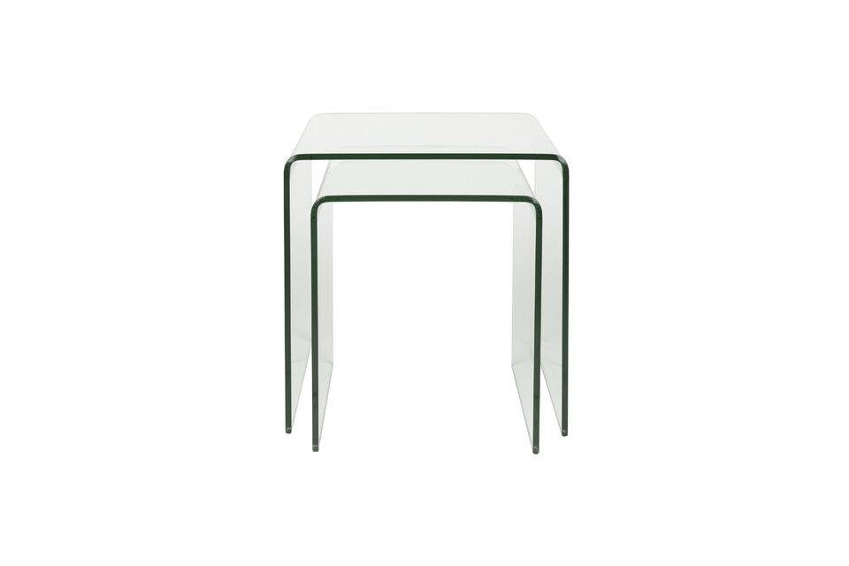 Set of 2 transparent glass side tables Vetro DutchBone