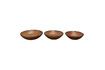 Miniature Set of 3 dark wood Forest salad bowls 7