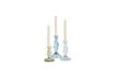 Miniature Set of 3 glass candle holders blue Fish 2
