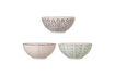Miniature Set of 3 multi stoneware bowls Maya 1