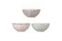 Miniature Set of 3 multi stoneware bowls Maya Clipped
