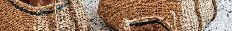 Material Details Set of 3 Seagrass Baskets Nature and Black HDLaine