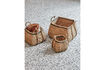 Miniature Set of 3 Seagrass Baskets Nature and Black HDLaine 2