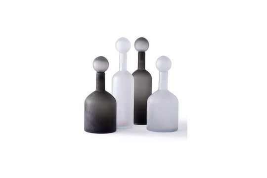 Set of 4 black Bubbles glass bottles Clipped