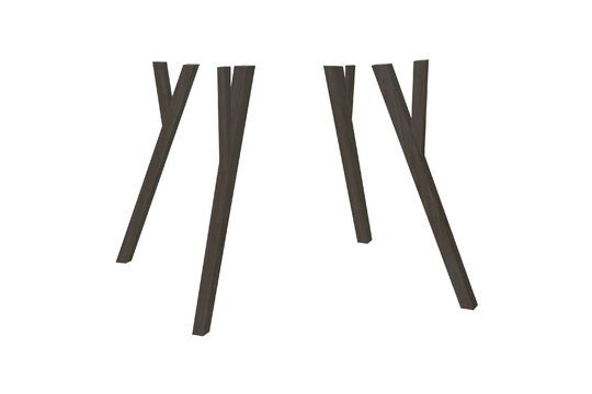Set of 4 black wooden table legs H opper Clipped