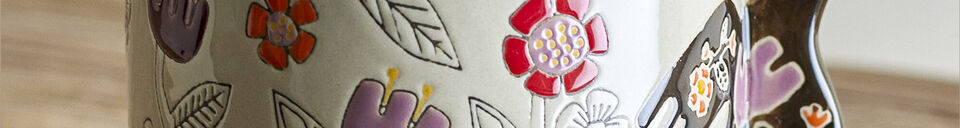 Material Details Set of 4 bowls 13x8 cm in multi-colored stoneware Vivielle