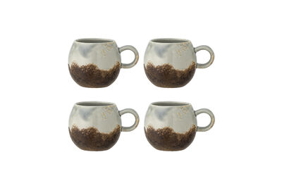 Set of 4 brown stoneware cups Paula
