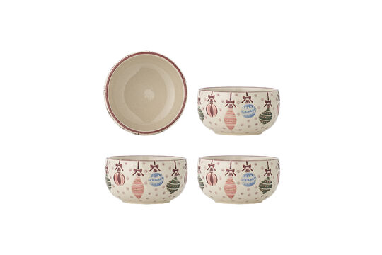 See the product profile set of 4 Christmas bowls Ø13xH7 cm in multicolour stoneware Ornamentia Set of 4 Christmas bowls Ø13xH7 cm in multicolour stoneware Ornamentia