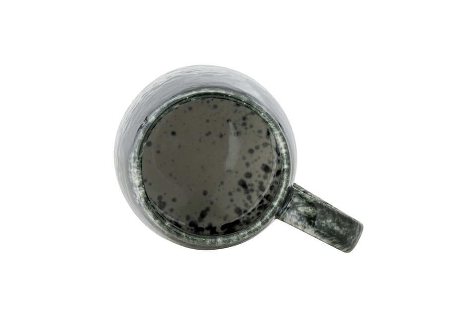 Each mug features a marbled blend of deep green and off-white