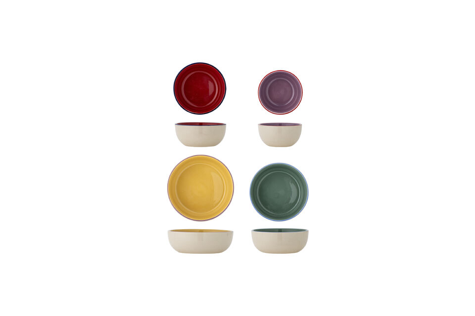 Set of 4 multicolored stoneware bowls Vista Bloomingville