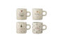 Miniature Set of 4 nature stoneware cups Christy Clipped
