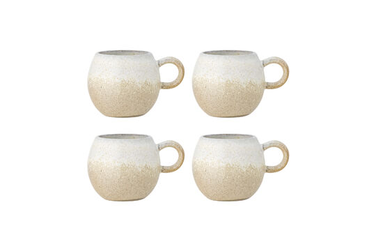 Set of 4 nature stoneware cups Paula Clipped