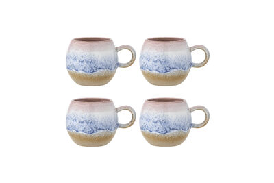 Set of 4 Pink Stoneware Cups Paula