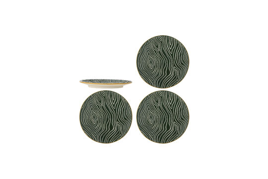 Set of 4 Plates Ø16 cm Multi Stoneware Woodsby Clipped