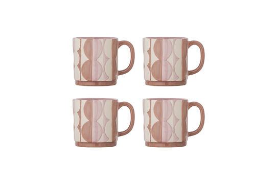 Set of 4 rose stoneware mugs Saul Clipped