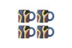 Miniature Set of 4 stoneware mugs multi Salacia 1