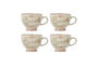 Miniature Set of 4 white stoneware mugs Rosalynde Clipped