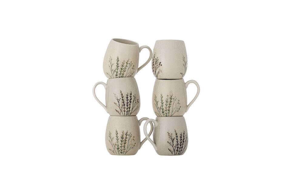 Set of 6 mugs in nature stoneware Bea Bloomingville