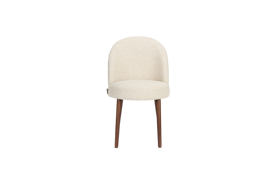 Set van 2 beige bouclé eetkamerstoelen Barbara - 6