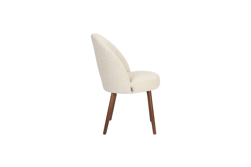 Set van 2 beige bouclé eetkamerstoelen Barbara - 7