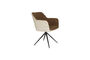 Miniatuur Set van 2 eetkamerstoelen met armleuningen van polyester beige en bruin Daley Productfoto
