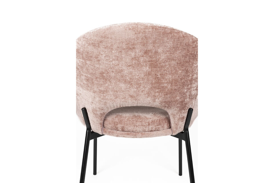 Set van 2 eetkamerstoelen van polyester oudroze Dando - 8