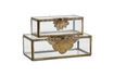 Miniatuur Set van 2 glazen en ijzeren dozen Brass Leaf 2