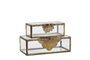 Miniatuur Set van 2 glazen en ijzeren dozen Brass Leaf Productfoto