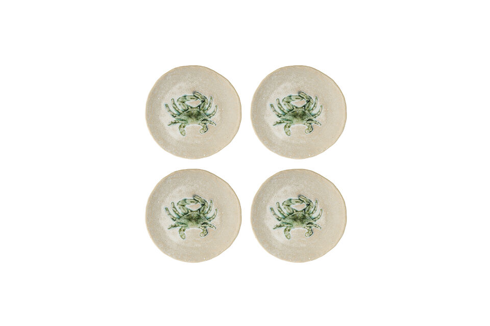 Set van 4 borden Ø13 cm groen aardewerk Hadden Merken