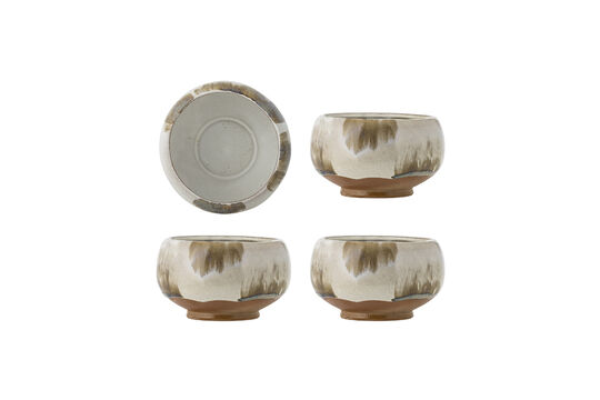 Set van 4 kommen Ø12 cm van aardewerk Nature Jade Productfoto
