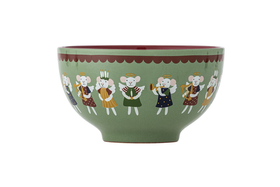Set van 4 kommen Ø13x7,5 cm van groen aardewerk Peo - 3