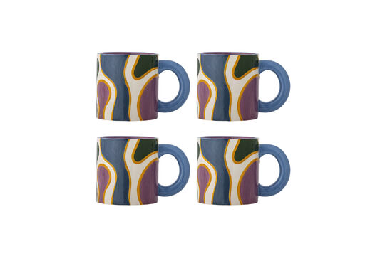 Set van 4 mokken van steengoed meerkleurig Salacia Productfoto