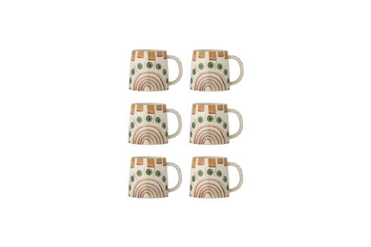 Set van 6 meerkleurige aardewerken mokken Shama Productfoto