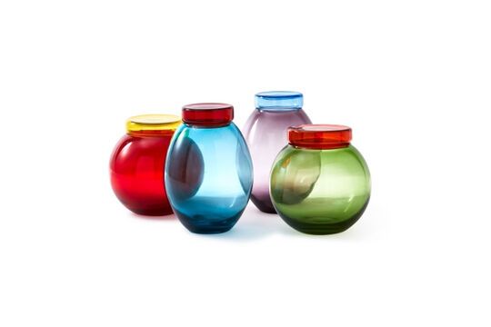Sets de 4 jarres en verre multicolore Bloated